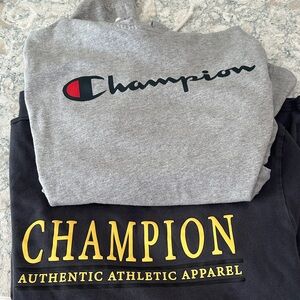 Champion long sleeve hooded T and T shirt boys large